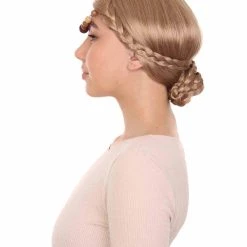 HPO Women's Womens Medieval Renaissance Wig | Elegant Princess Braided Blonde Wig | Premium Breathable Capless Cap