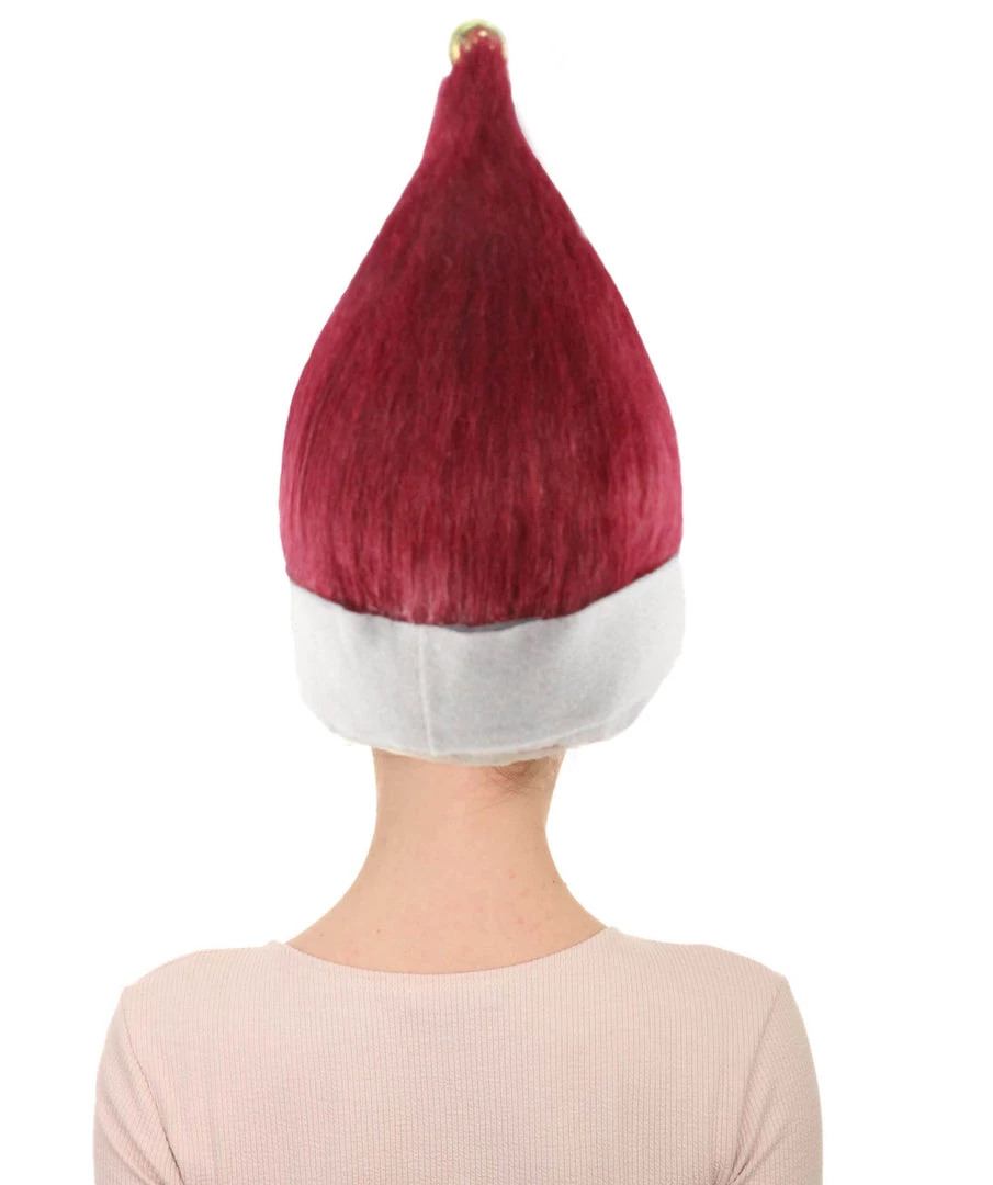 HPO Women's Velvet Red Elf Wig | Christmas Wigs | Premium Breathable Capless Cap