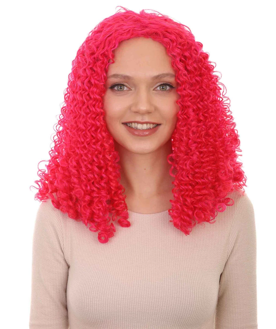 HPO Womens Animation Orange Curly Wig | Orange TV/Movie Wigs | Premium Breathable Capless Cap Women's