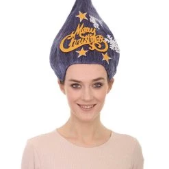 HPO Women's Blue Christmas Tree Unisex Wig | Merry Christmas Tag Wig | Premium Breathable Capless Cap
