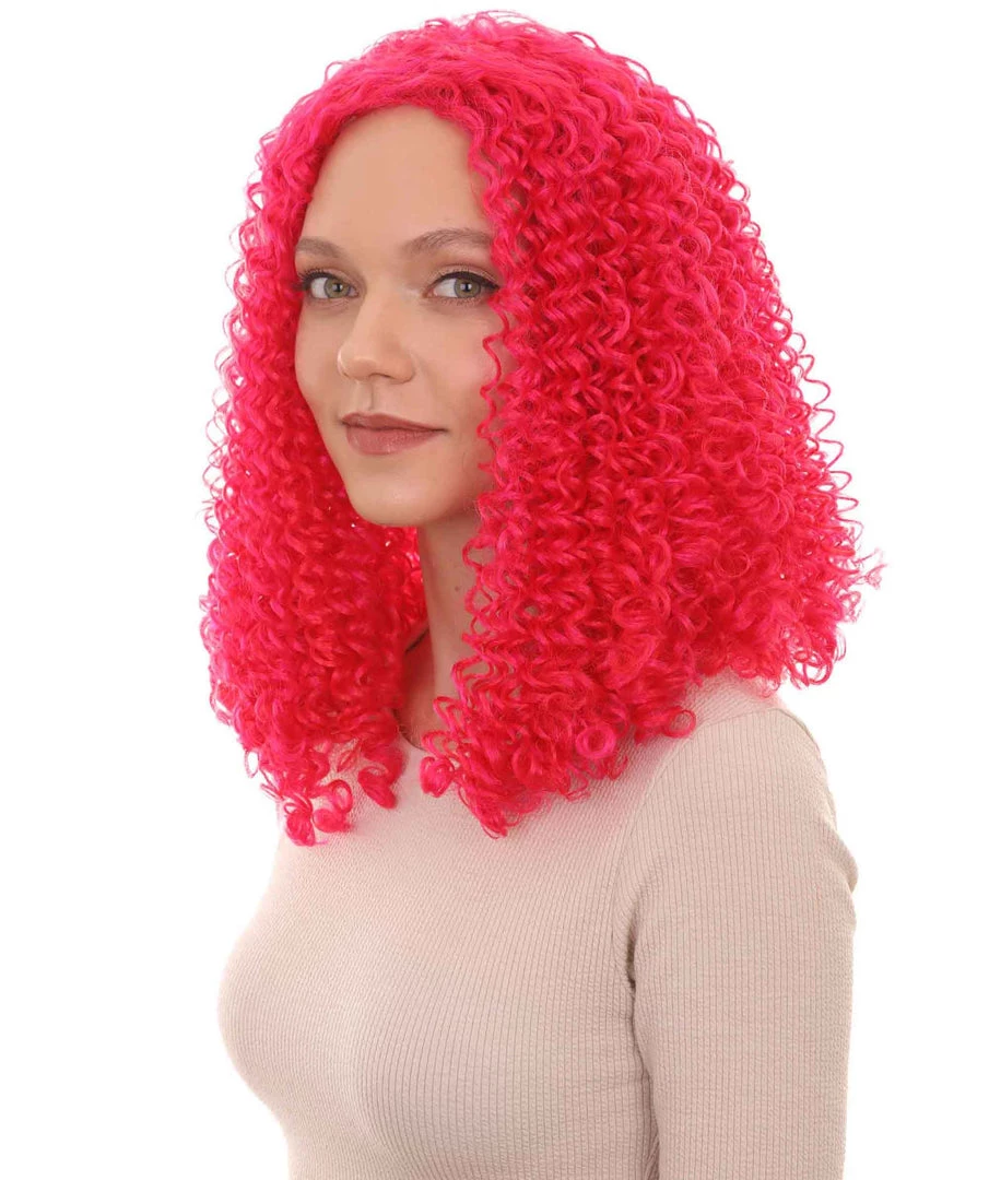 HPO Womens Animation Orange Curly Wig | Orange TV/Movie Wigs | Premium Breathable Capless Cap Women's