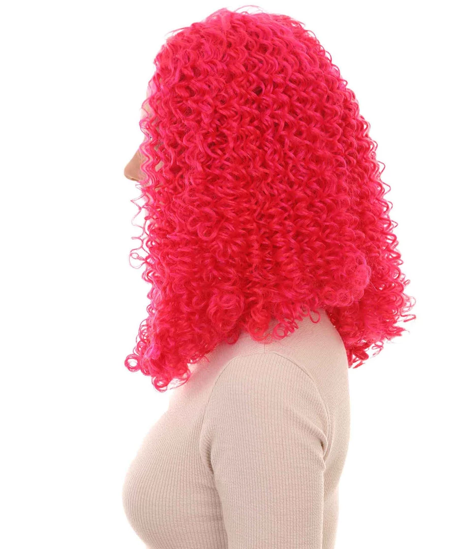 HPO Womens Animation Orange Curly Wig | Orange TV/Movie Wigs | Premium Breathable Capless Cap Women's