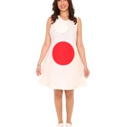 FLAGWIGS Adult Women's Japan FlagTrolls Sport Dress Costume | White Halloween Costume