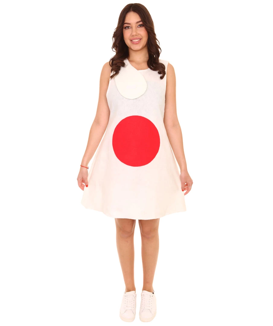 FLAGWIGS Adult Women's Japan FlagTrolls Sport Dress Costume | White Halloween Costume
