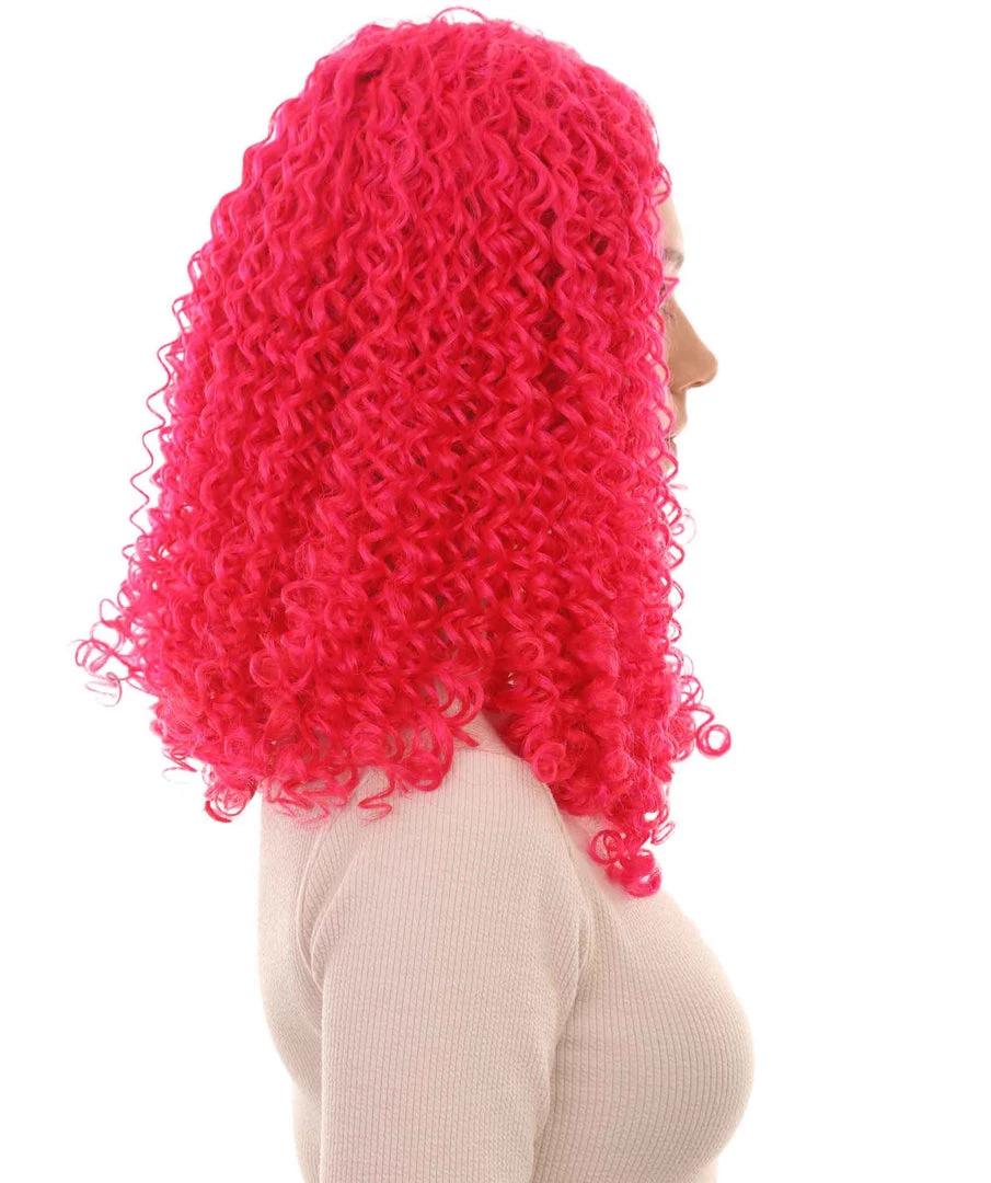 HPO Womens Animation Orange Curly Wig | Orange TV/Movie Wigs | Premium Breathable Capless Cap Women's