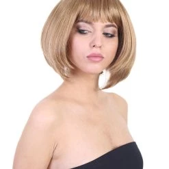 HPO Men's Celebrity Womens Casual Bob | Gold Bob Cosplay Halloween Wig | Premium Breathable Capless Cap