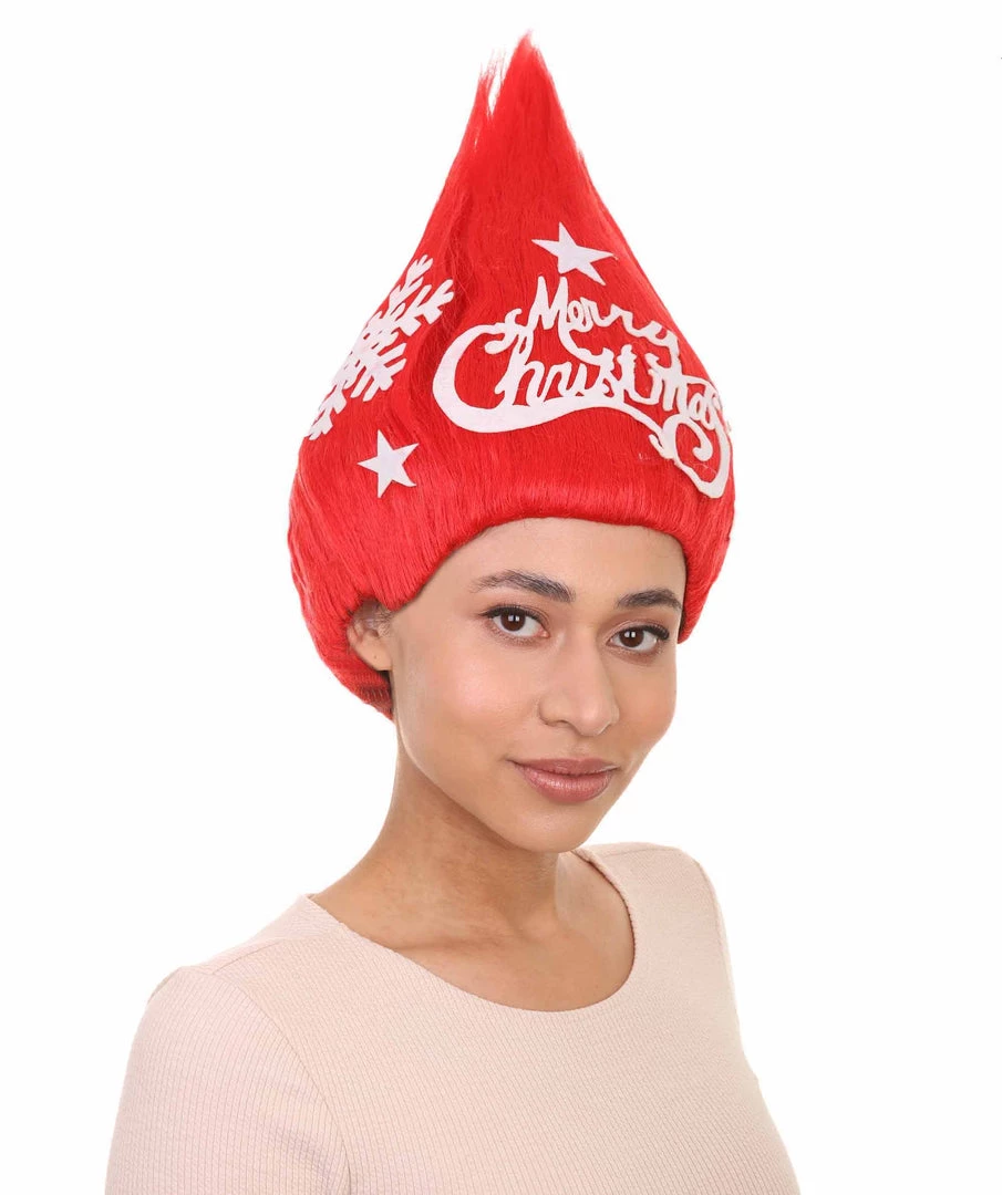 HPO Red Christmas Tree Unisex Wig | Merry Chrrismas Celebration Wig | Premium Breathable Capless Cap Women's