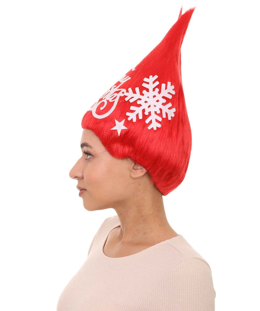 HPO Red Christmas Tree Unisex Wig | Merry Chrrismas Celebration Wig | Premium Breathable Capless Cap Women's