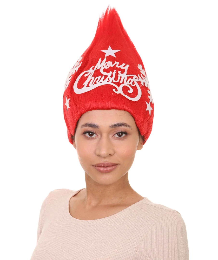 HPO Red Christmas Tree Unisex Wig | Merry Chrrismas Celebration Wig | Premium Breathable Capless Cap Women's