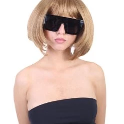 HPO Men's Celebrity Womens Casual Bob | Gold Bob Cosplay Halloween Wig | Premium Breathable Capless Cap