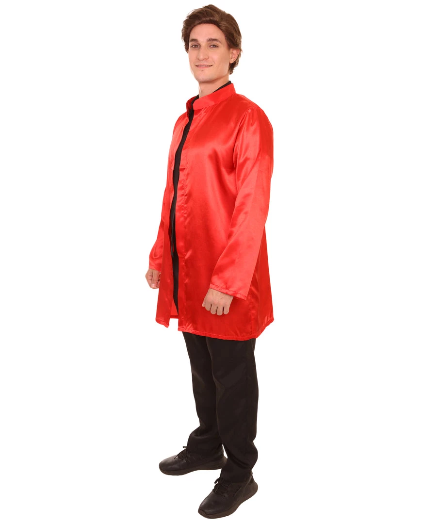 HPO Adult Men's Chinese Traditional Martial Arts Kung Fu Uniform Costume | Red Cosplay Costume
