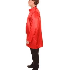 HPO Adult Men's Chinese Traditional Martial Arts Kung Fu Uniform Costume | Red Cosplay Costume