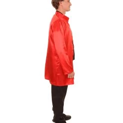 HPO Adult Men's Chinese Traditional Martial Arts Kung Fu Uniform Costume | Red Cosplay Costume