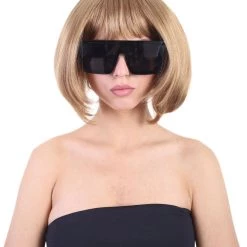 HPO Men's Celebrity Womens Casual Bob | Gold Bob Cosplay Halloween Wig | Premium Breathable Capless Cap