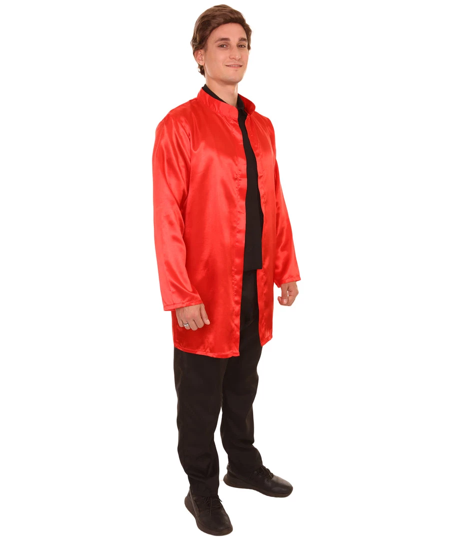 HPO Adult Men's Chinese Traditional Martial Arts Kung Fu Uniform Costume | Red Cosplay Costume