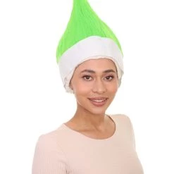 HPO Lime Green Elf Wig | Christmas Troll Wigs | Premium Breathable Capless Cap Women's