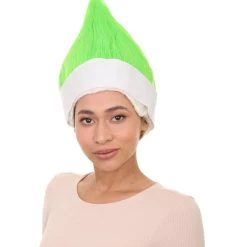 HPO Lime Green Elf Wig | Christmas Troll Wigs | Premium Breathable Capless Cap Women's