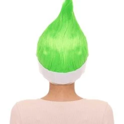 HPO Lime Green Elf Wig | Christmas Troll Wigs | Premium Breathable Capless Cap Women's