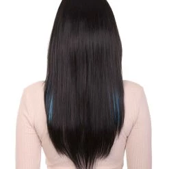 HPO Bewitching Blue Mixed Womens Wig | Farm Girl Black Blue Green Cosplay Halloween Wig | Premium Breathable Capless Cap Women's