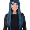 BC Adult Women's Dark Blue Color Straight Medium Length Trendy Wig
