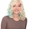 HPO Monster Womens Wig | Gold Sky Blue Cosplay Halloween Wig | Premium Breathable Capless Cap