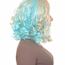 HPO Monster Womens Wig | Gold Sky Blue Cosplay Halloween Wig | Premium Breathable Capless Cap