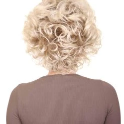 HPO Fancy Blonde Curly Womens Wig | All Back Halloween Wig | Premium Breathable Capless Cap Women's