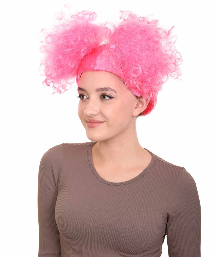 HPO Pink Harlequin Womens Wig | TV/Movie Party Ready Fancy Cosplay Halloween Wig | Premium Breathable Capless Cap Men's