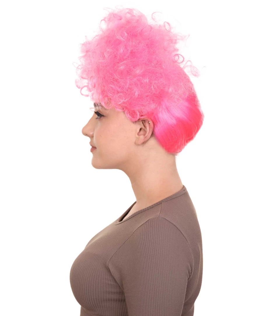 HPO Pink Harlequin Womens Wig | TV/Movie Party Ready Fancy Cosplay Halloween Wig | Premium Breathable Capless Cap Men's