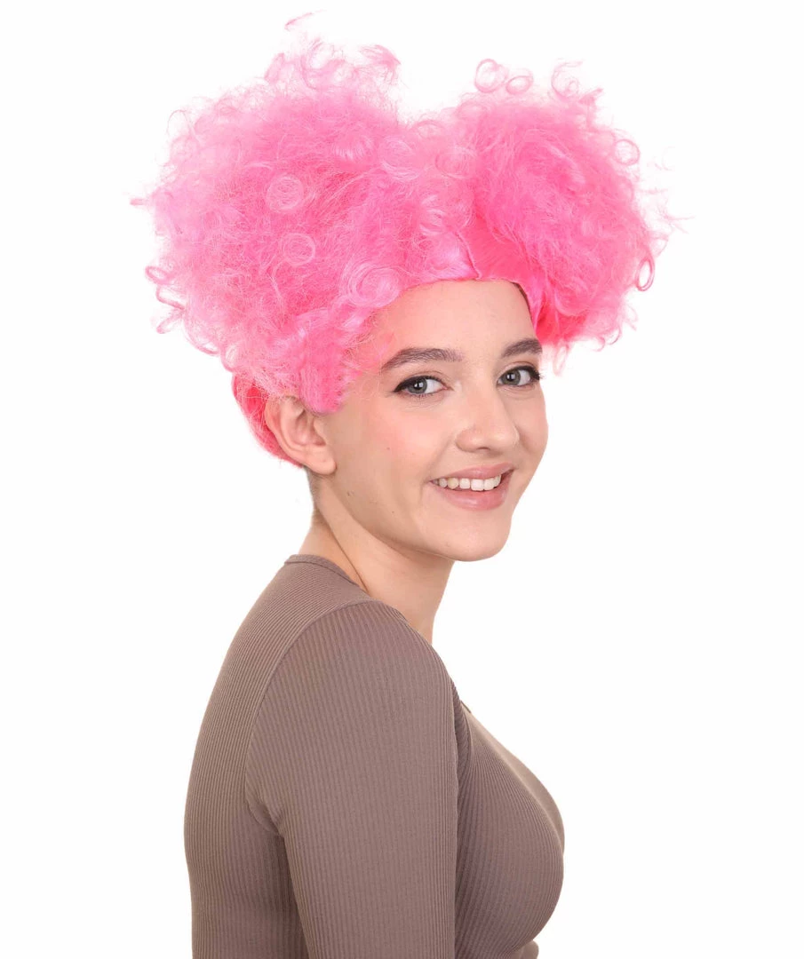HPO Pink Harlequin Womens Wig | TV/Movie Party Ready Fancy Cosplay Halloween Wig | Premium Breathable Capless Cap Men's