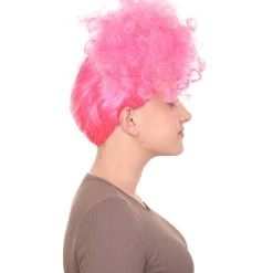 HPO Pink Harlequin Womens Wig | TV/Movie Party Ready Fancy Cosplay Halloween Wig | Premium Breathable Capless Cap Men's