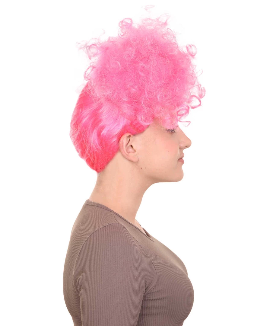 HPO Pink Harlequin Womens Wig | TV/Movie Party Ready Fancy Cosplay Halloween Wig | Premium Breathable Capless Cap Men's