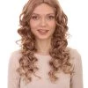 HPO Womens Long Curly Mix-color Blonde Wig | Dramatical Natural Looking Fancy Wig | Premium Breathable Capless Cap