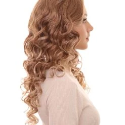 HPO Womens Long Curly Mix-color Blonde Wig | Dramatical Natural Looking Fancy Wig | Premium Breathable Capless Cap