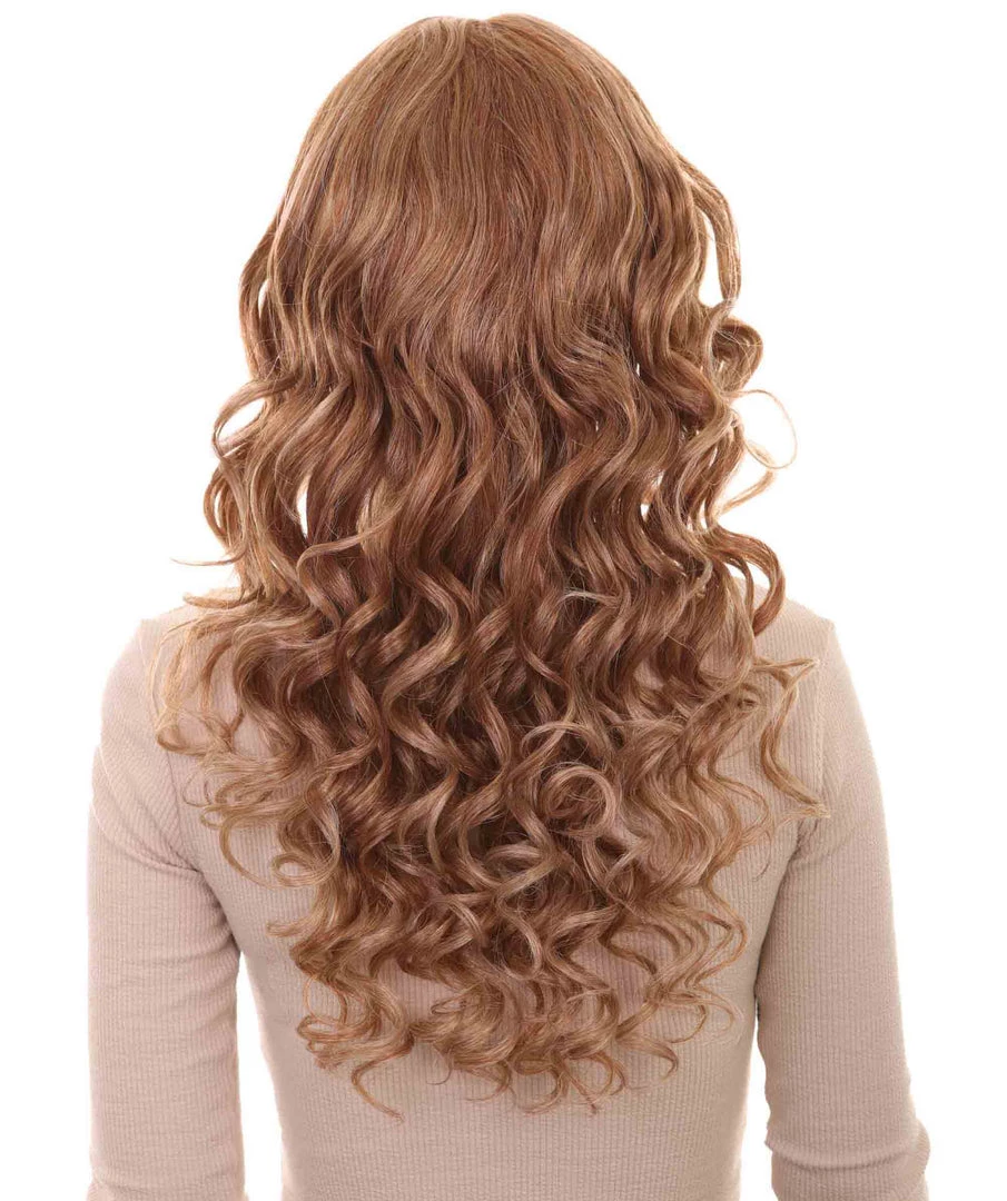 HPO Womens Long Curly Mix-color Blonde Wig | Dramatical Natural Looking Fancy Wig | Premium Breathable Capless Cap