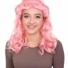 HPO Women's Womens 40's Pin Up Girl Wig | Pink Vintage Wig | Premium Breathable Capless Cap