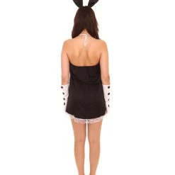HPO Adult Women's 3 Piece Bunny Mini Dress Costume | Black Halloween Costume