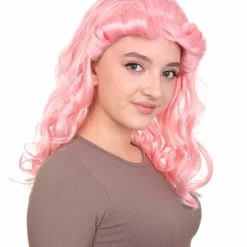 HPO Women's Womens 40's Pin Up Girl Wig | Pink Vintage Wig | Premium Breathable Capless Cap