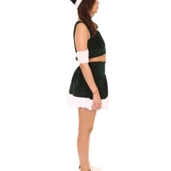 HPO Adult Women's Santa's Sexy ELF Helper Costume | Green Halloween Costume