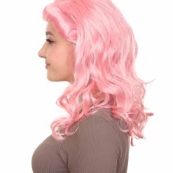 HPO Women's Womens 40's Pin Up Girl Wig | Pink Vintage Wig | Premium Breathable Capless Cap