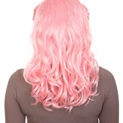 HPO Women's Womens 40's Pin Up Girl Wig | Pink Vintage Wig | Premium Breathable Capless Cap