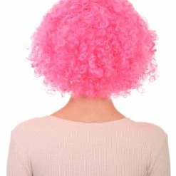 HPO Pink Curly Womens Wig | Party Ready Fancy Cosplay Halloween Wig | Premium Breathable Capless Cap Women's