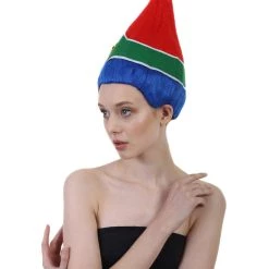 FLAGWIGS Women's South Africa Flag Troll Wig | National Pride Multicolor Sport Wig | Premium Breathable Capless Cap