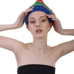 FLAGWIGS Women's South Africa Flag Troll Wig | National Pride Multicolor Sport Wig | Premium Breathable Capless Cap