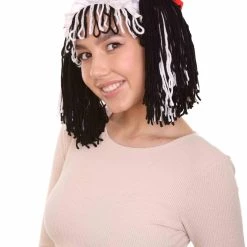 HPO Women's Womens Rag Doll Girl Wig | Black And White Storybook & Fairytale Wigs