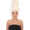 HPO Womens 18th Century Colonial Lady Wig | White Historical Wigs Women's