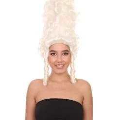 HPO Womens 18th Century Colonial Lady Wig | White Historical Wigs Women's