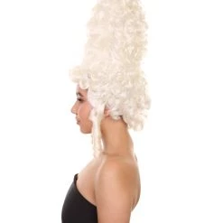 HPO Womens 18th Century Colonial Lady Wig | White Historical Wigs Women's