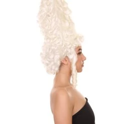 HPO Womens 18th Century Colonial Lady Wig | White Historical Wigs Women's