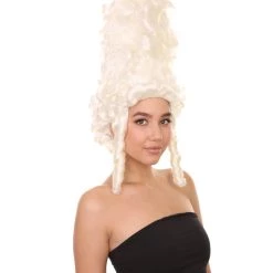 HPO Womens 18th Century Colonial Lady Wig | White Historical Wigs Women's